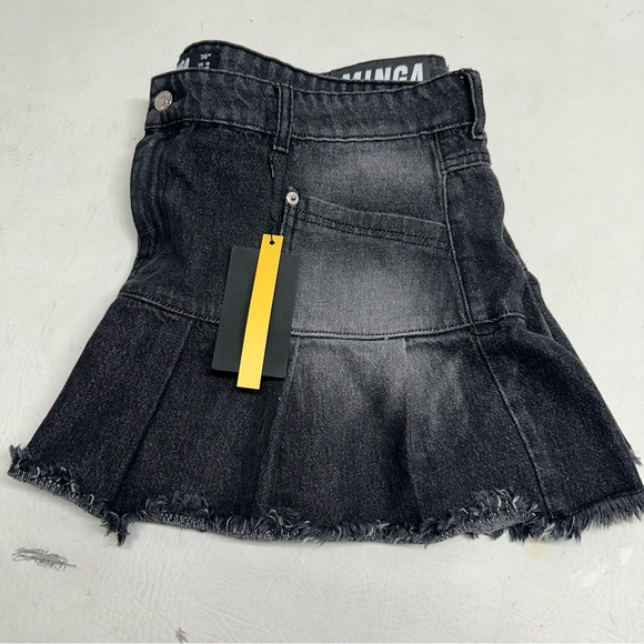NWT MINGA London NYA BLACK PLEATED MINI SKIRT 38” size 14 - Picture 8 of 9